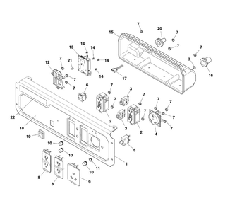 Part Location Diagram of 84001071 Briggs and Stratton Panel-control (includes items 18 and 22)